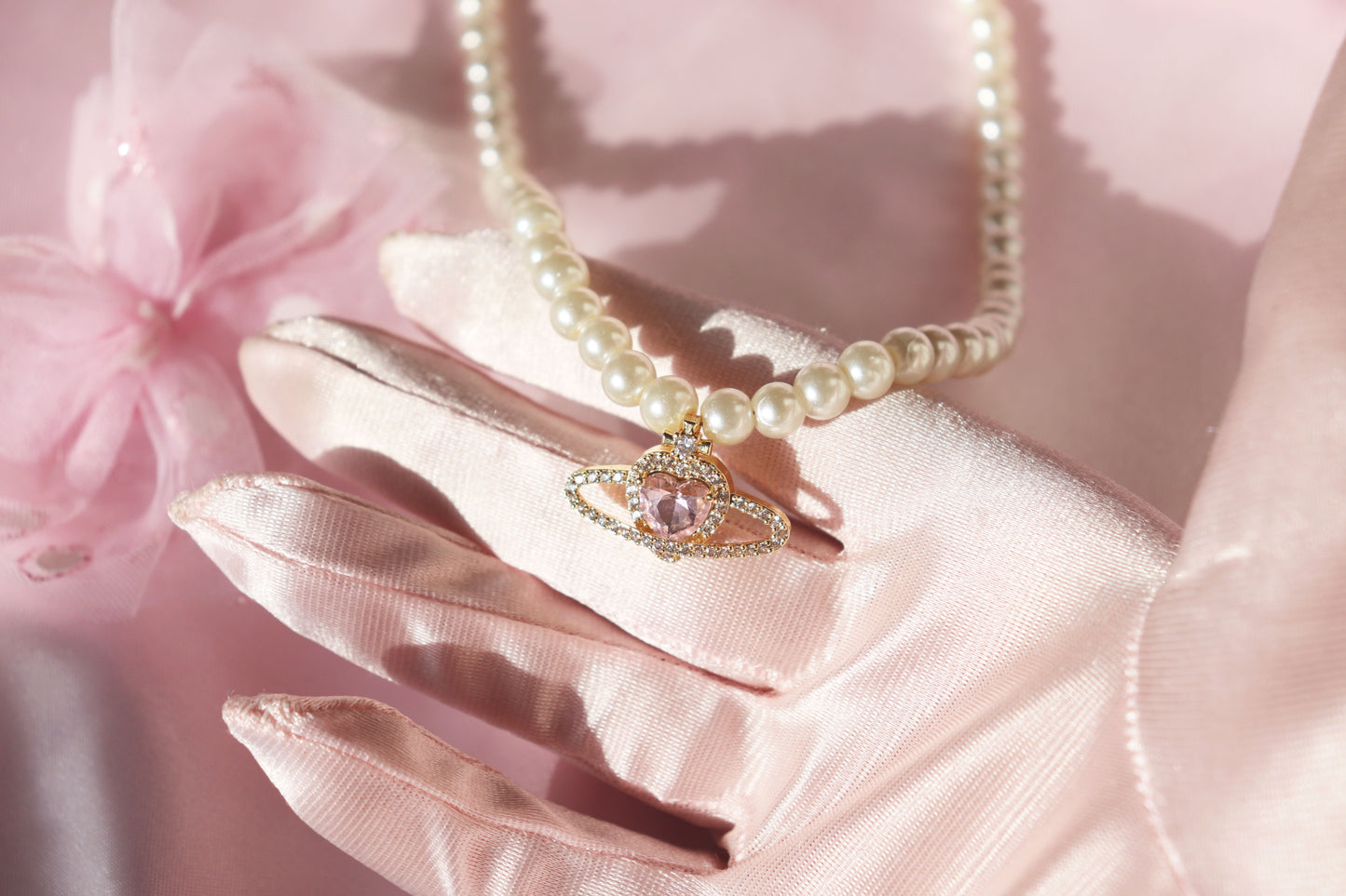 Saturn Pearl Necklace