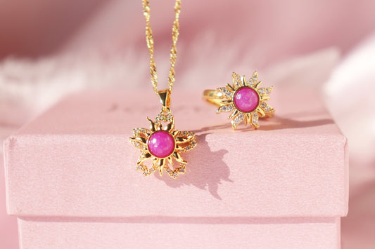 Spinning Rapunzel Sun Necklace & Ring Set