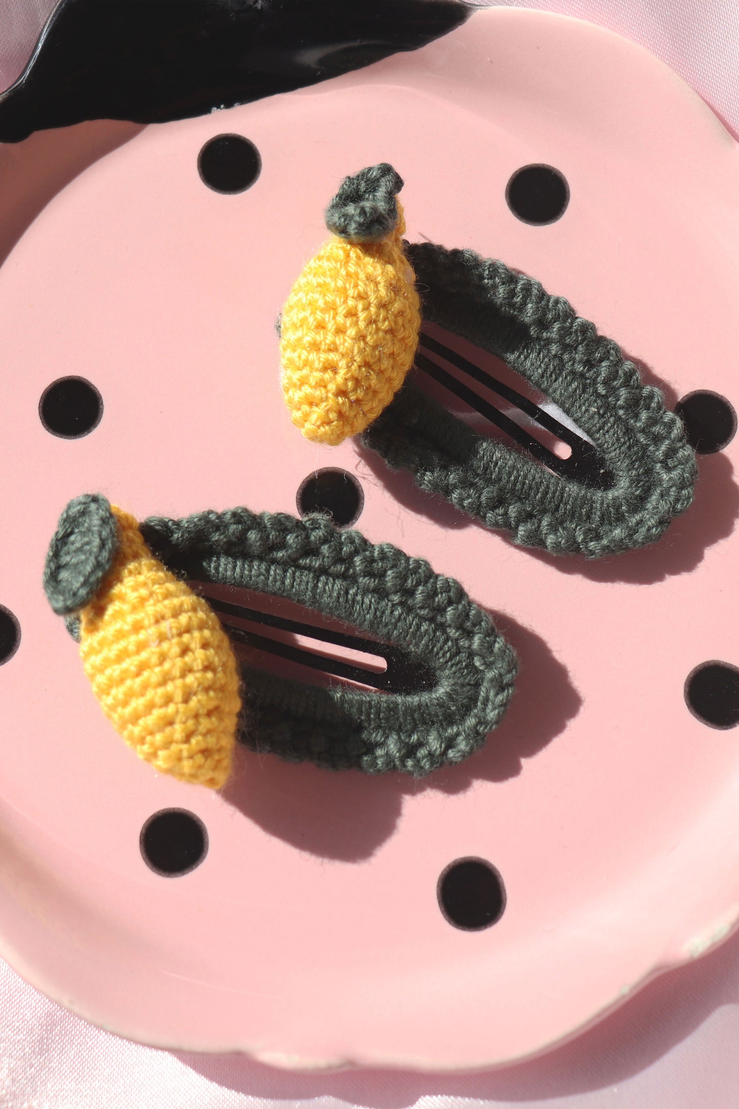 Crochet Lemon Hair Clips