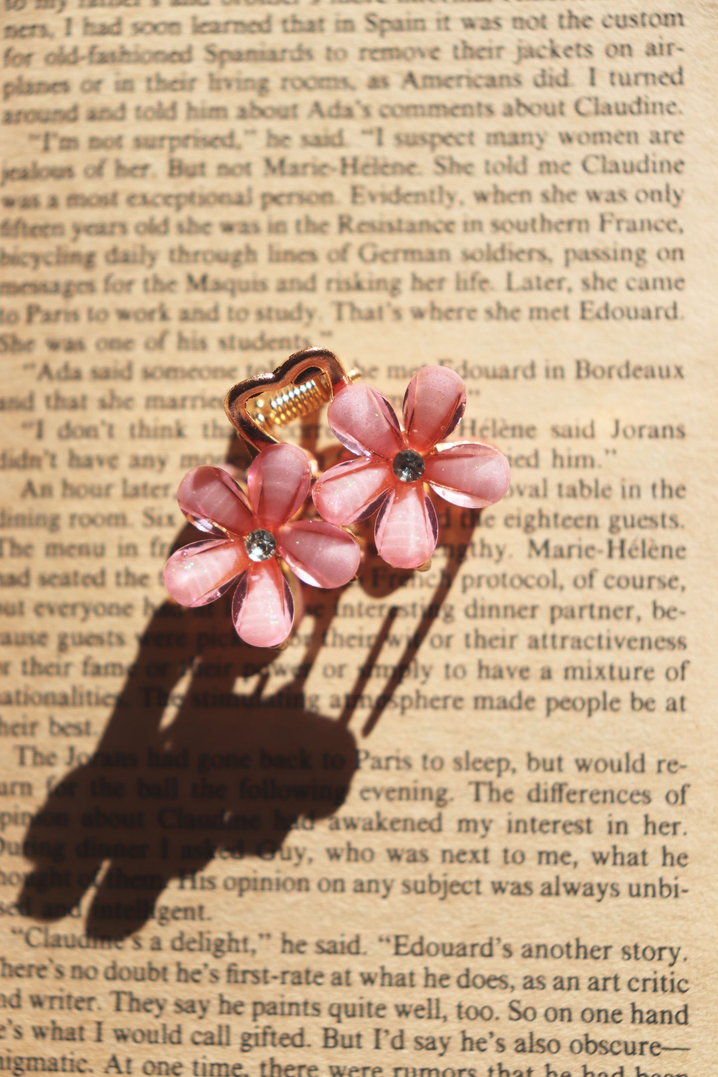 Pink Flower Mini Hair Clip
