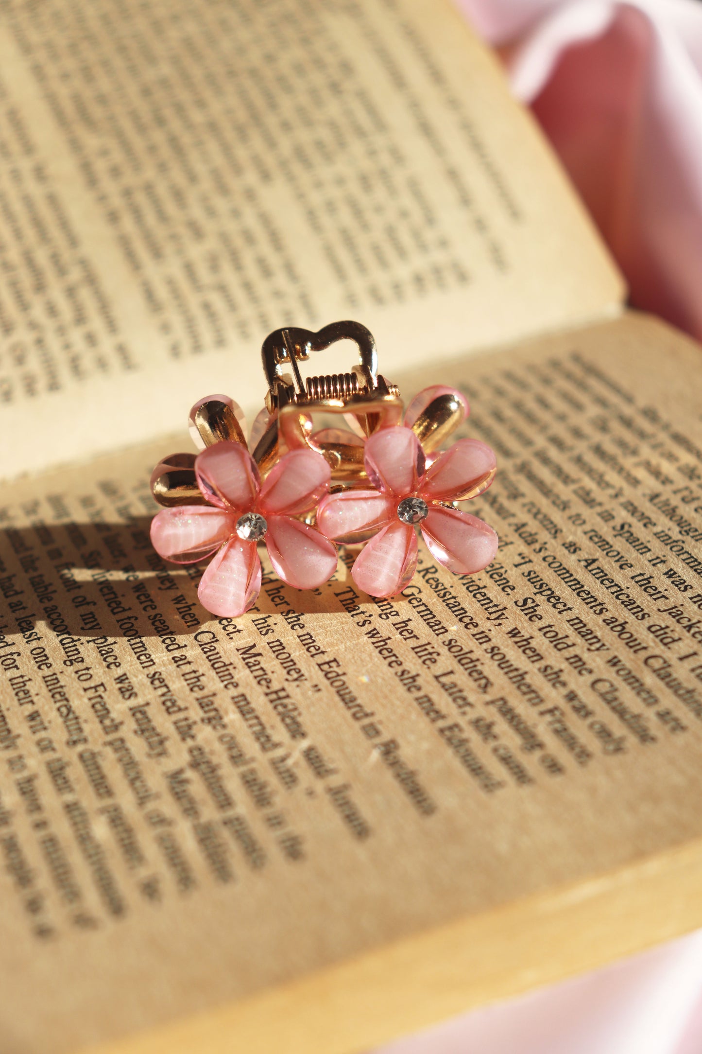 Pink Flower Mini Hair Clip