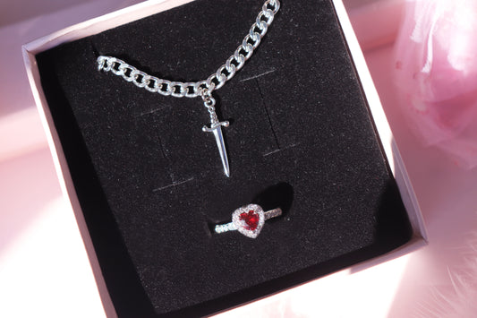 Heart Ring & Sword Bracelet