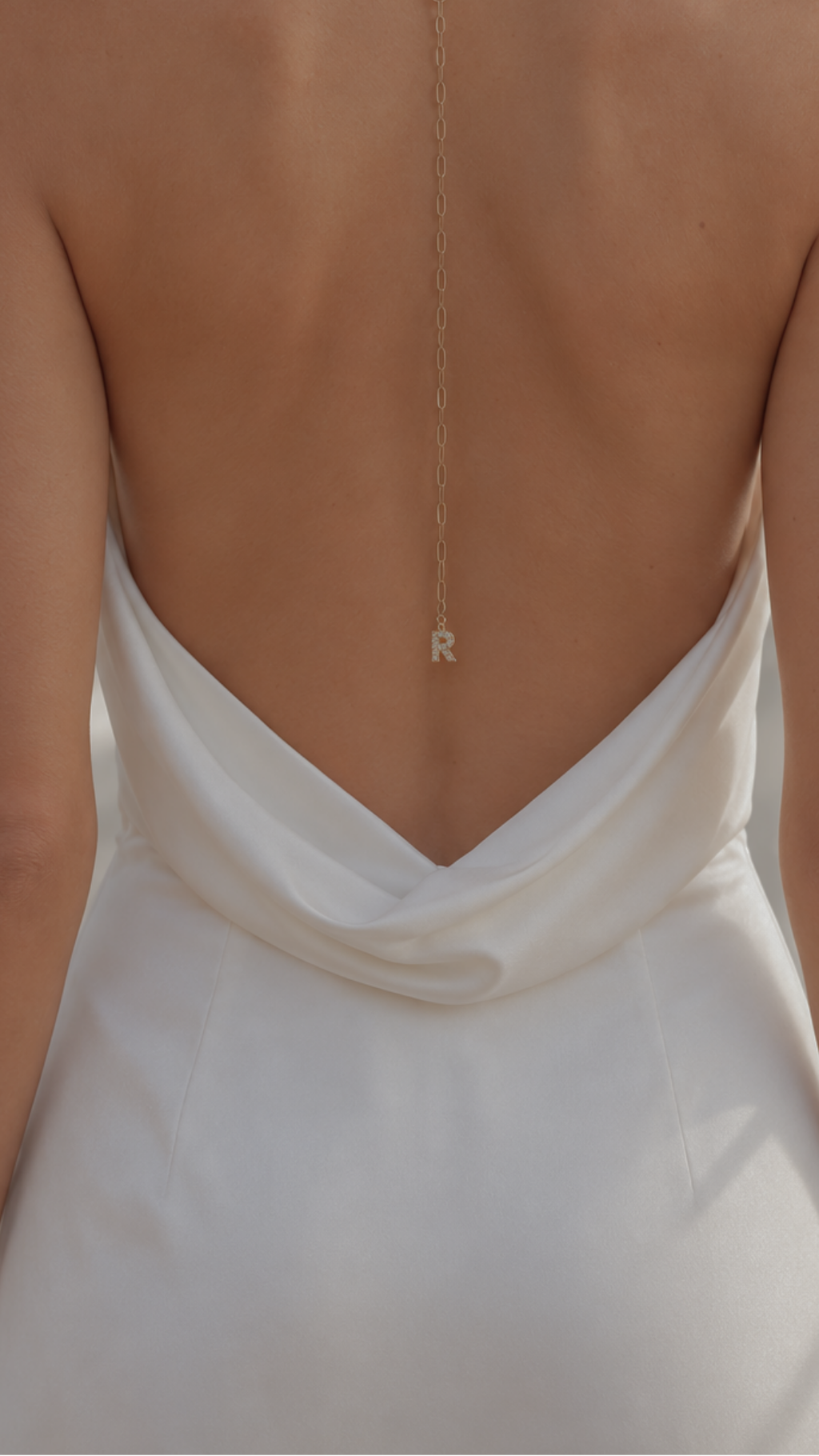 Letter Charm Back & Lariat Necklace