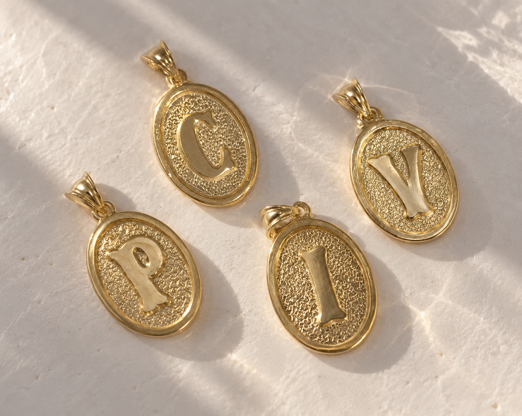 Oval Initial 925 Sterling Silver Necklace