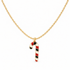 Candy Cane 925 Sterling Silver Necklace