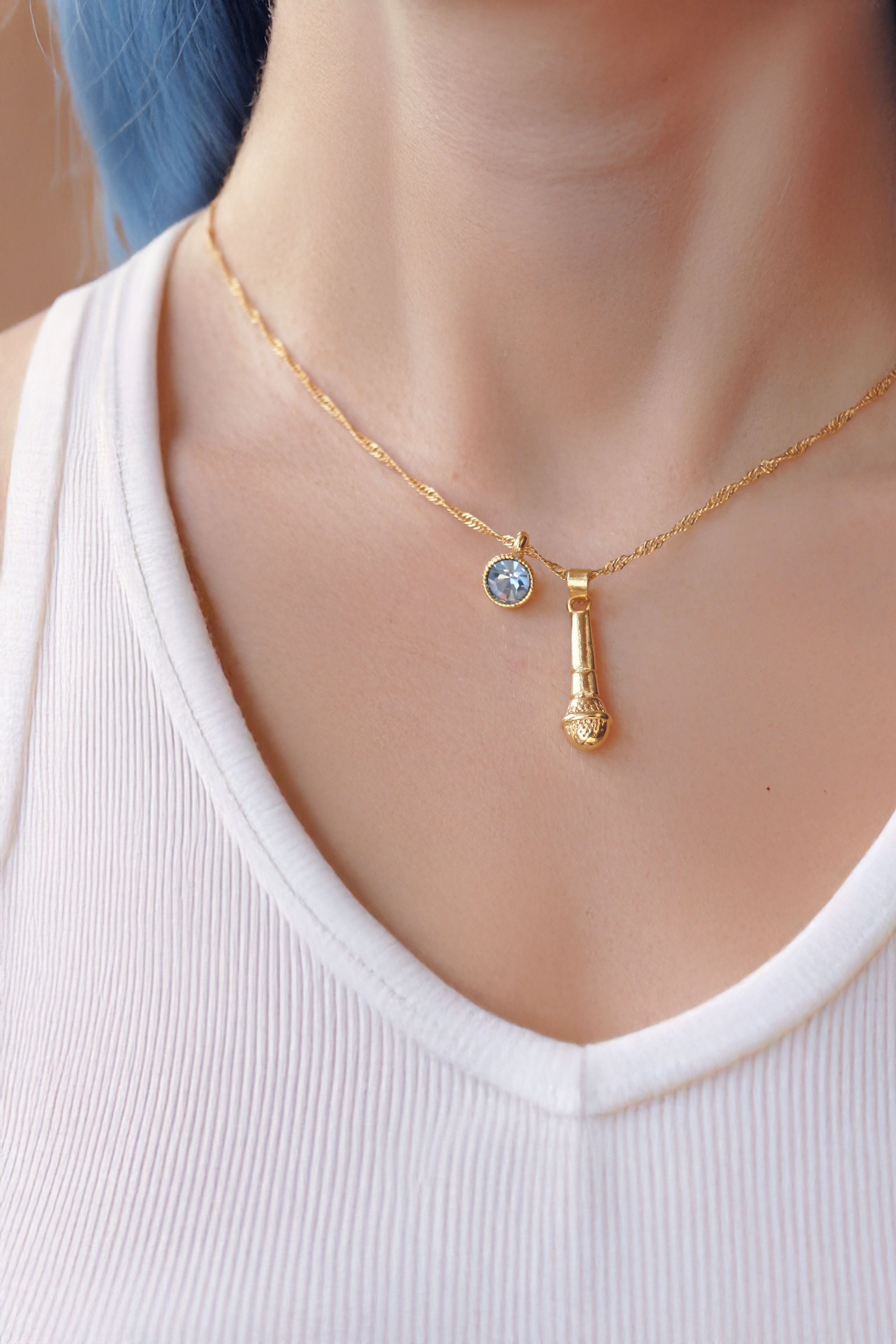 Microphone Charm Necklace