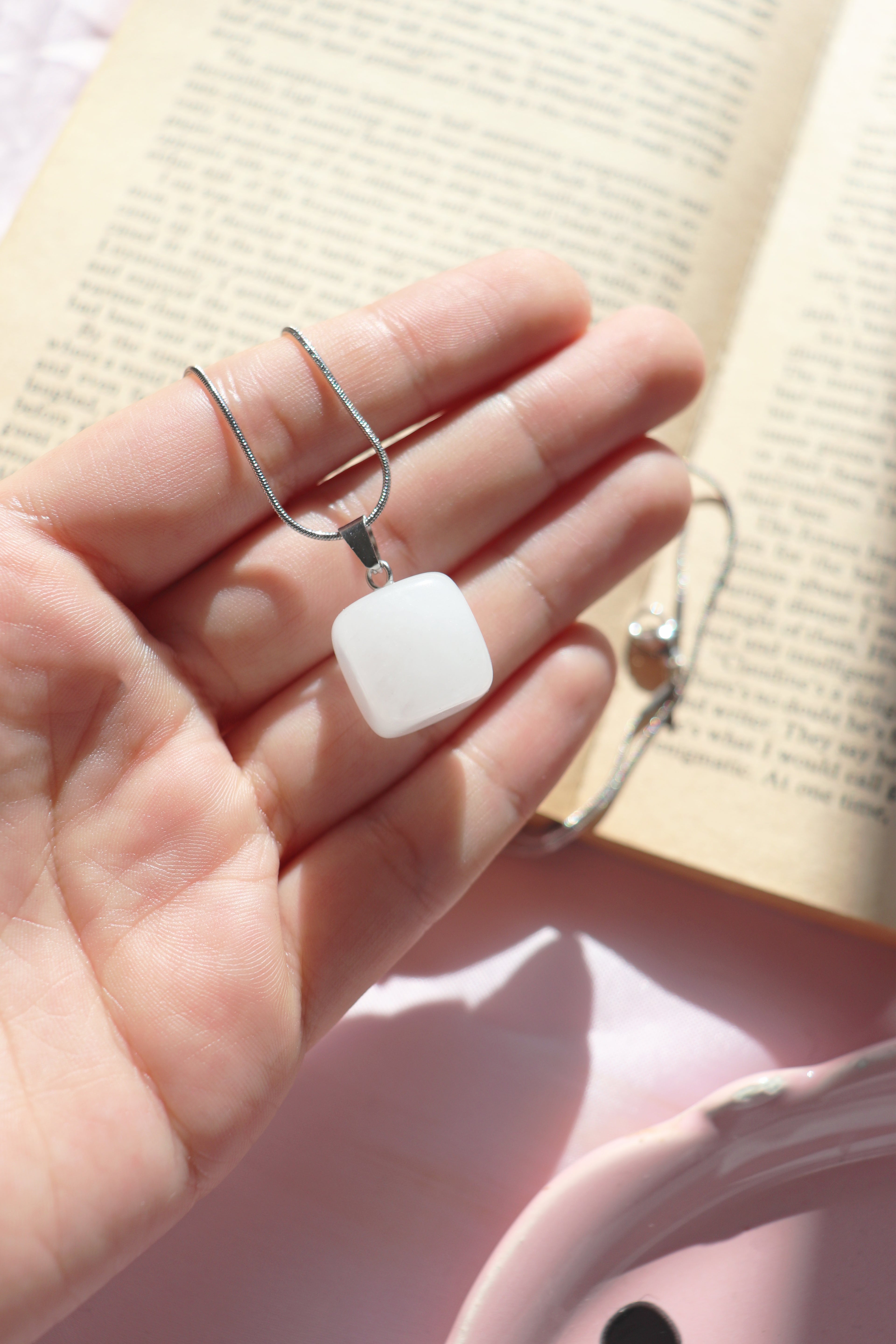 Moonstone Ice Cube Necklace