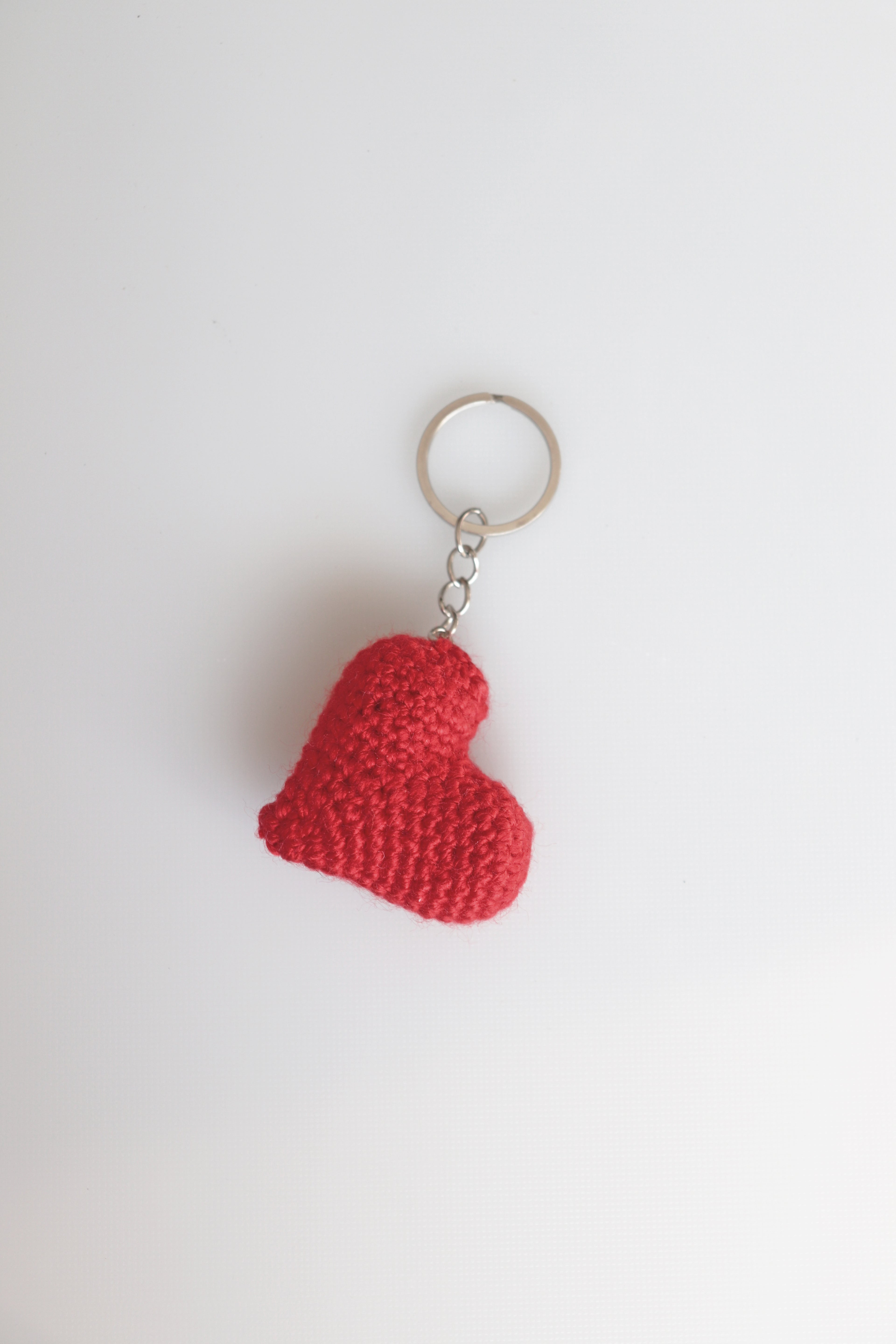 Crochet Heart Keychain