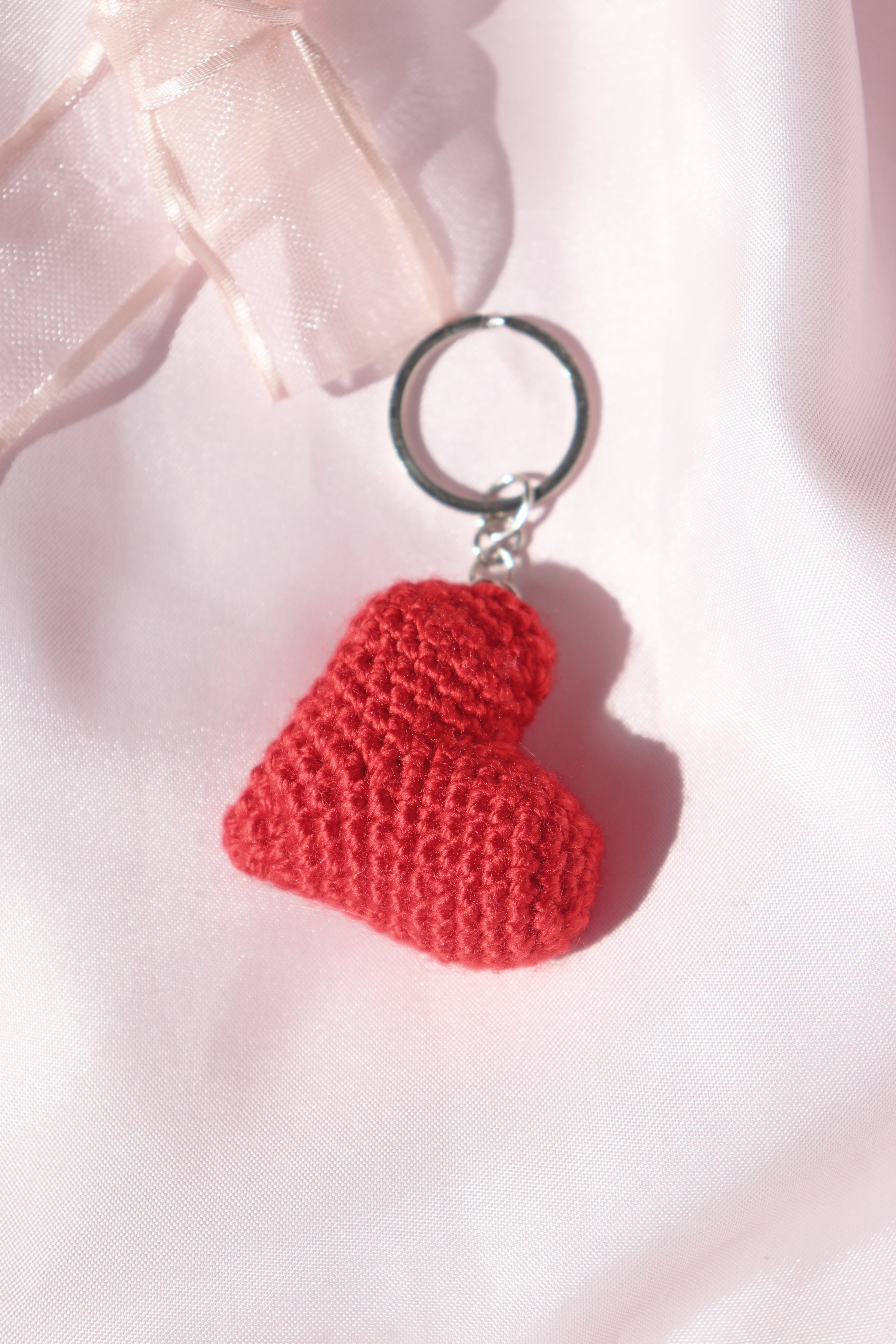 Crochet Heart Keychain
