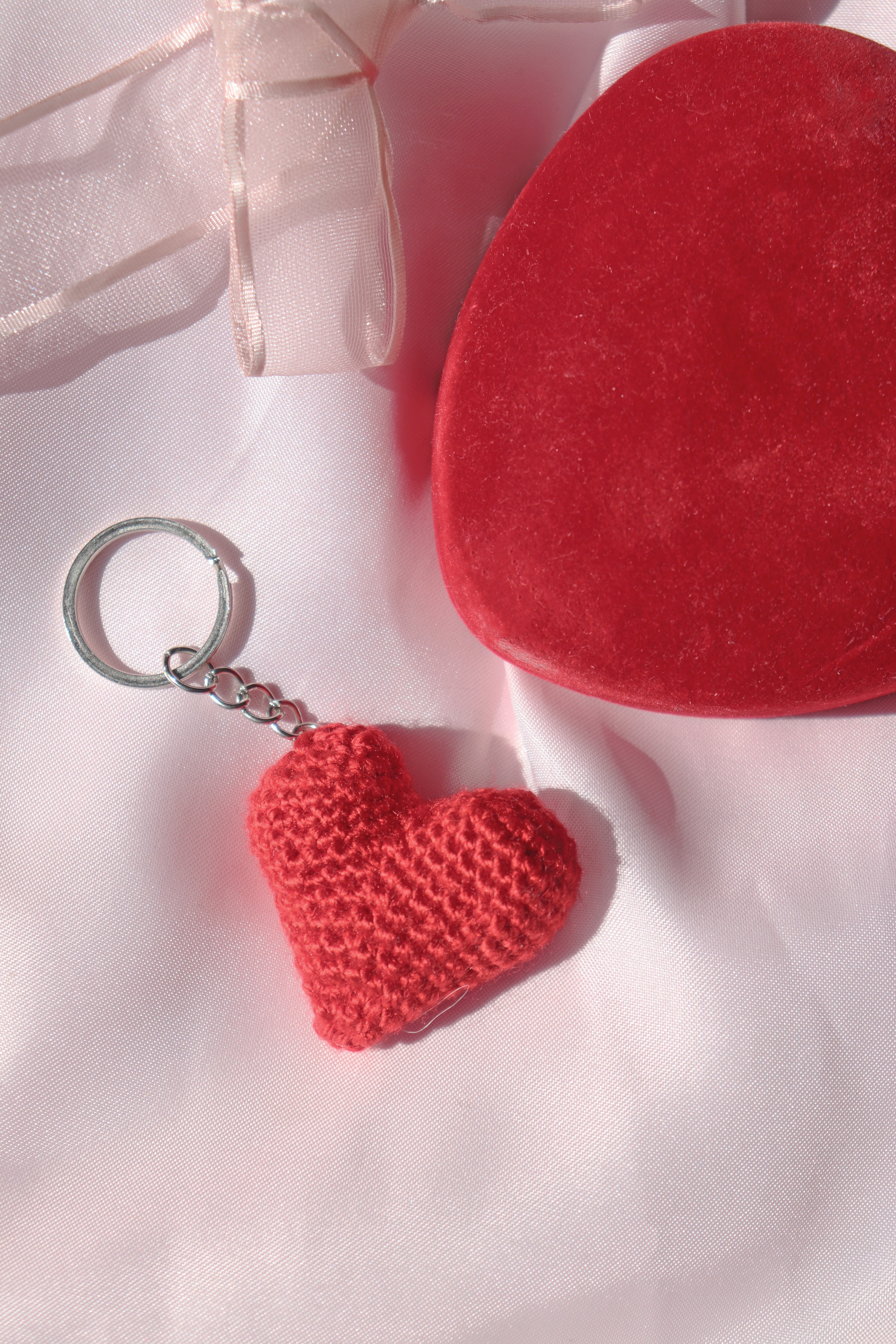 Crochet Heart Keychain
