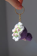Tiny Crochet Flower Keychain