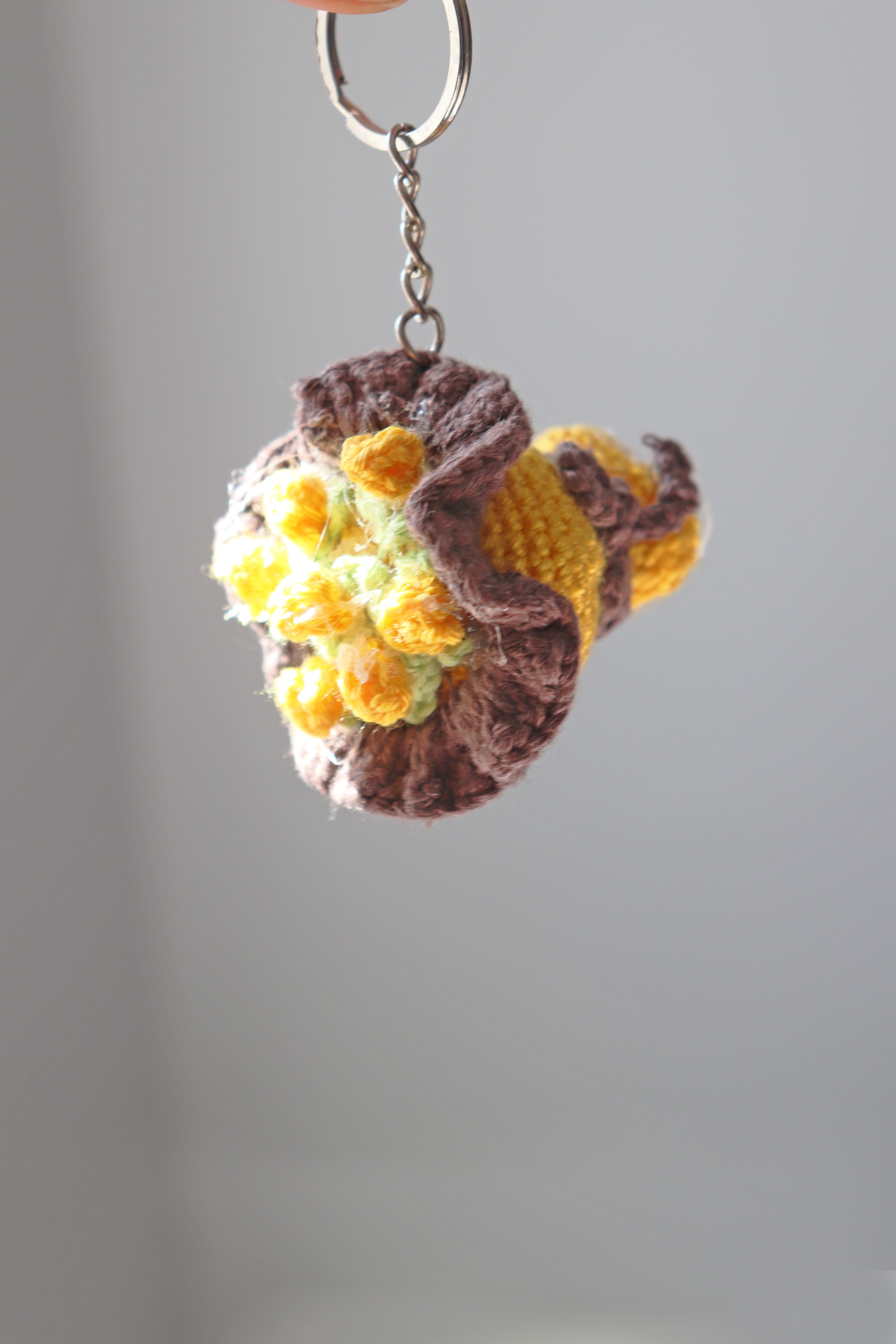 Tiny Crochet Flower Keychain