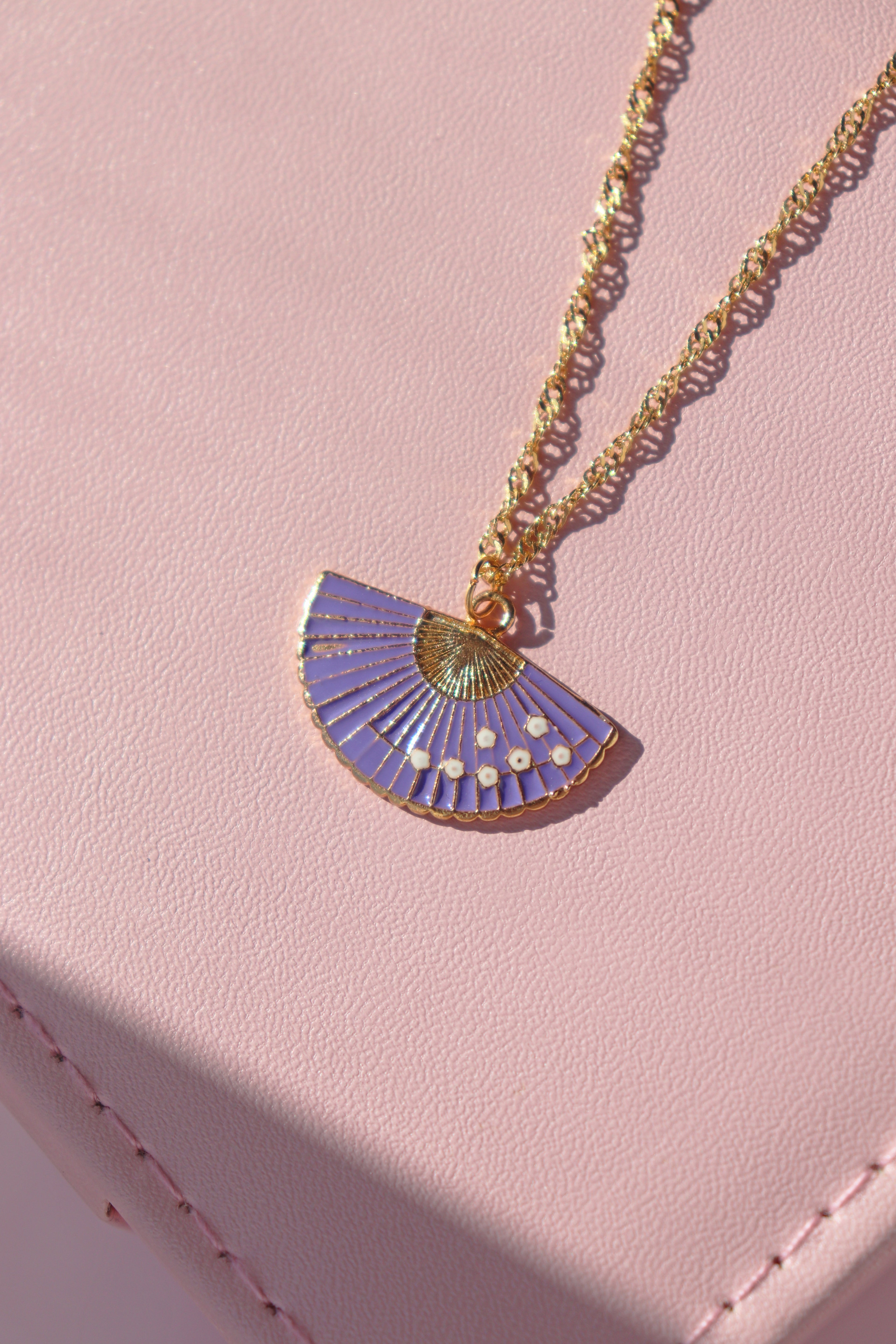 Purple Fan Necklace