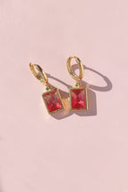 Red Rectangle Earrings