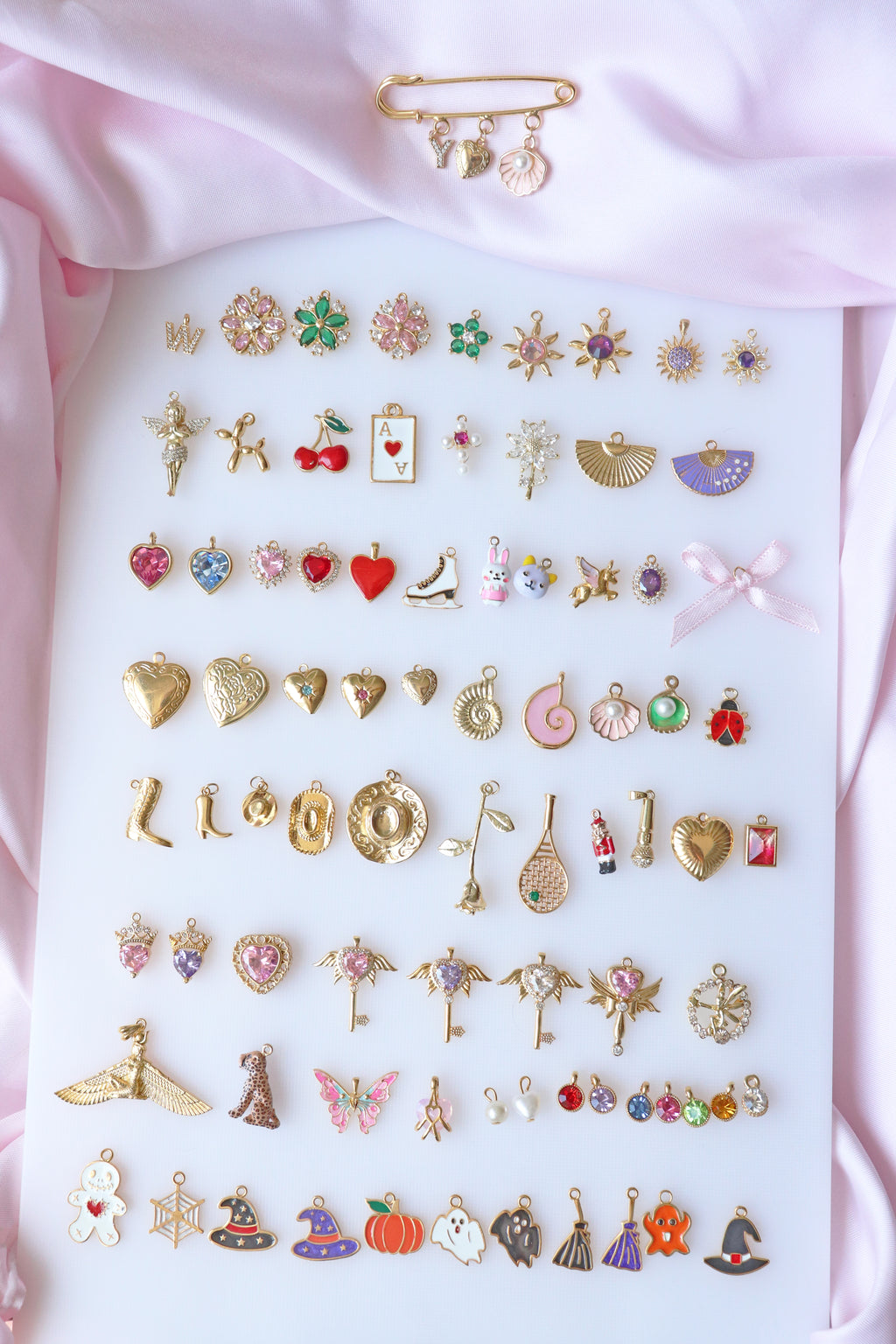 Custom Charm Safety Pin Brooch