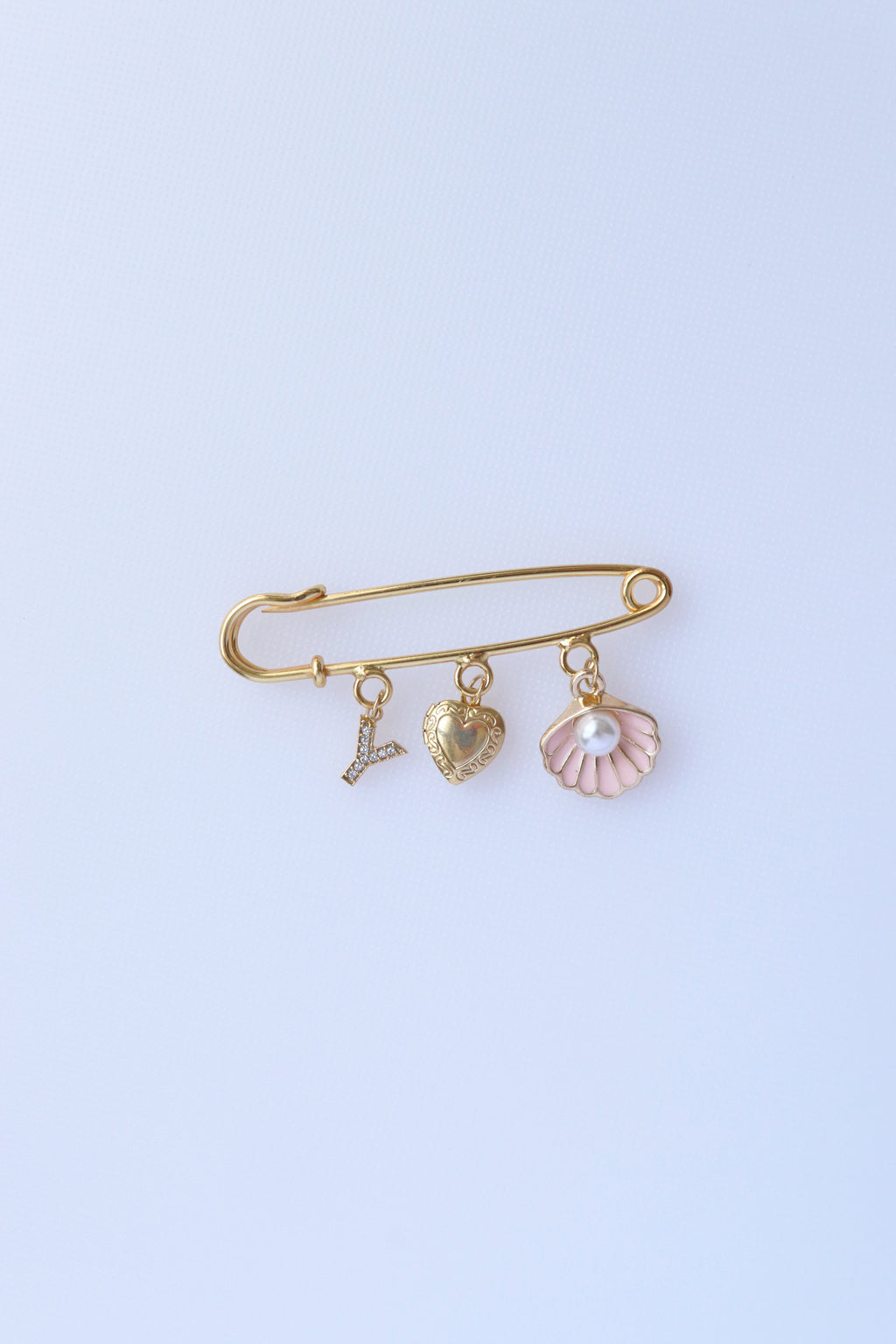 Custom Charm Safety Pin Brooch