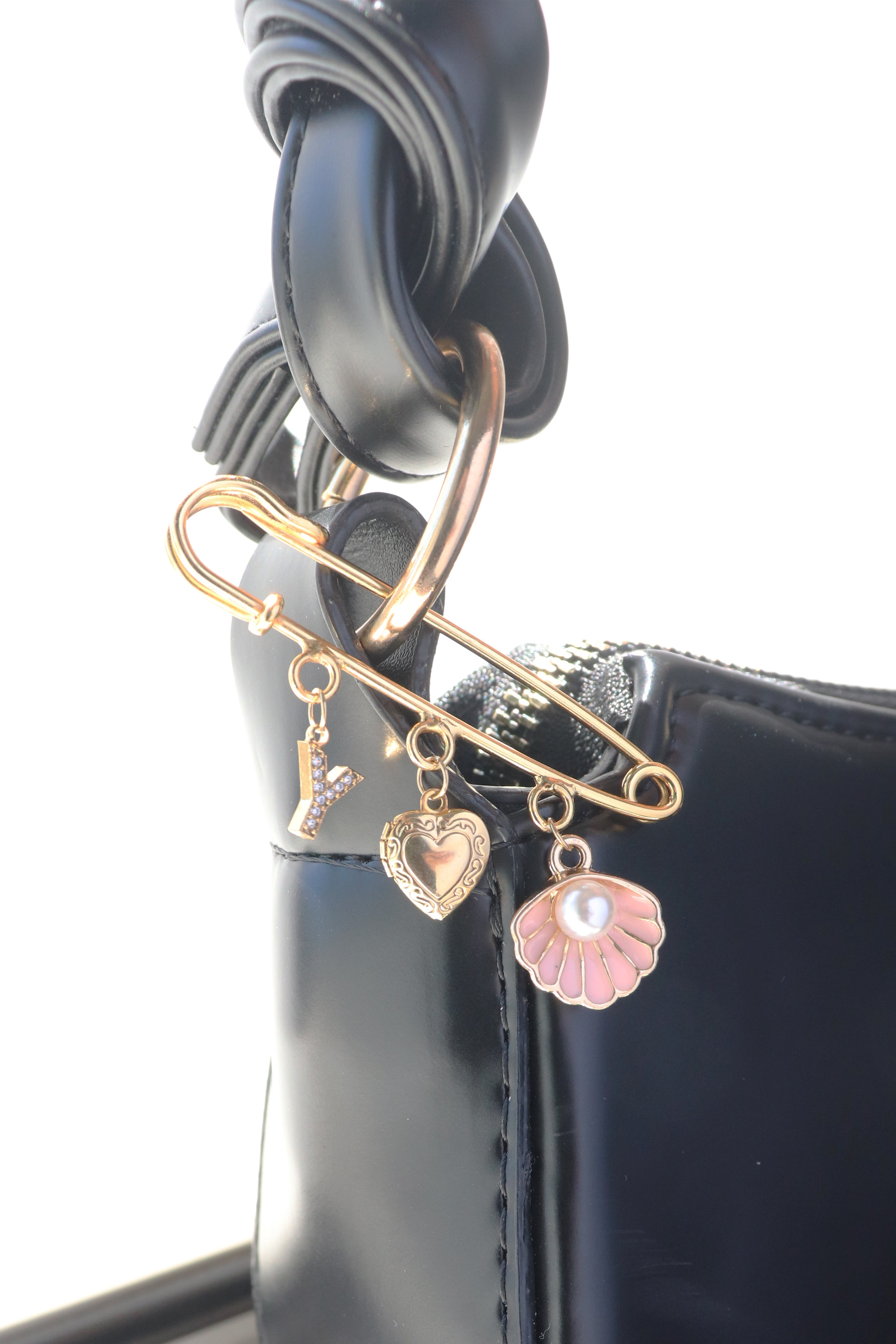 Custom Charm Safety Pin Brooch