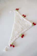 Cherry Bloom White Knit Bandana