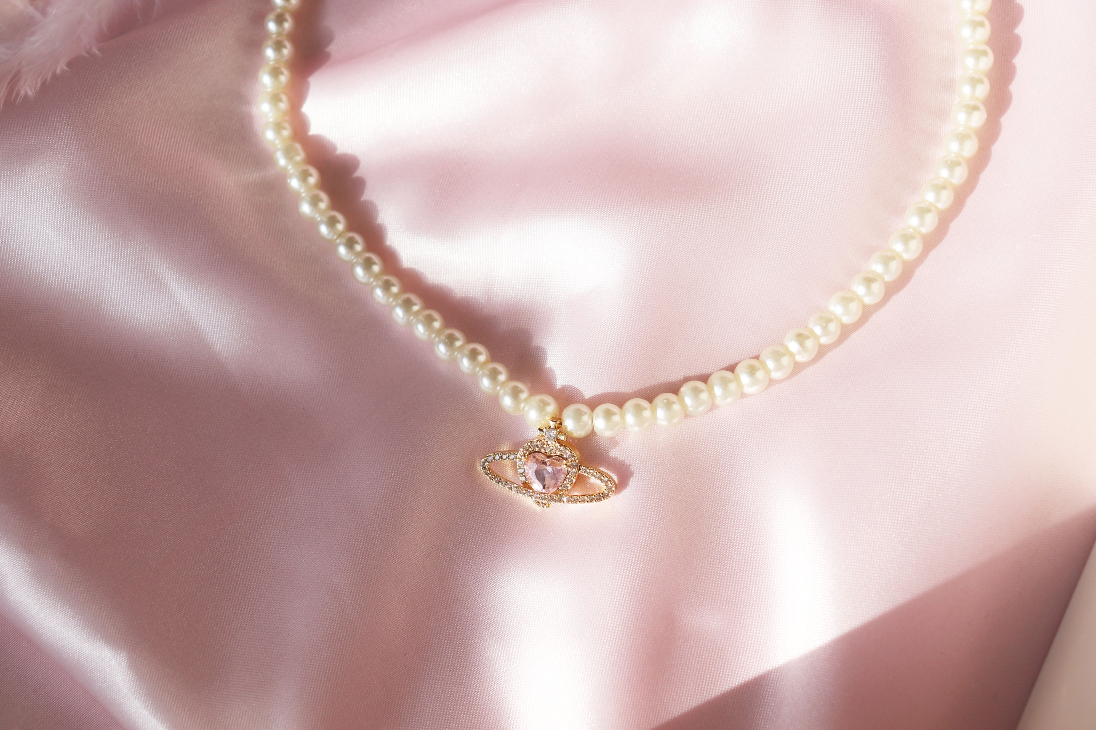 Saturn Pearl Necklace