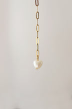 Pearl Back & Lariat Necklace – Steel Paperclip Chain