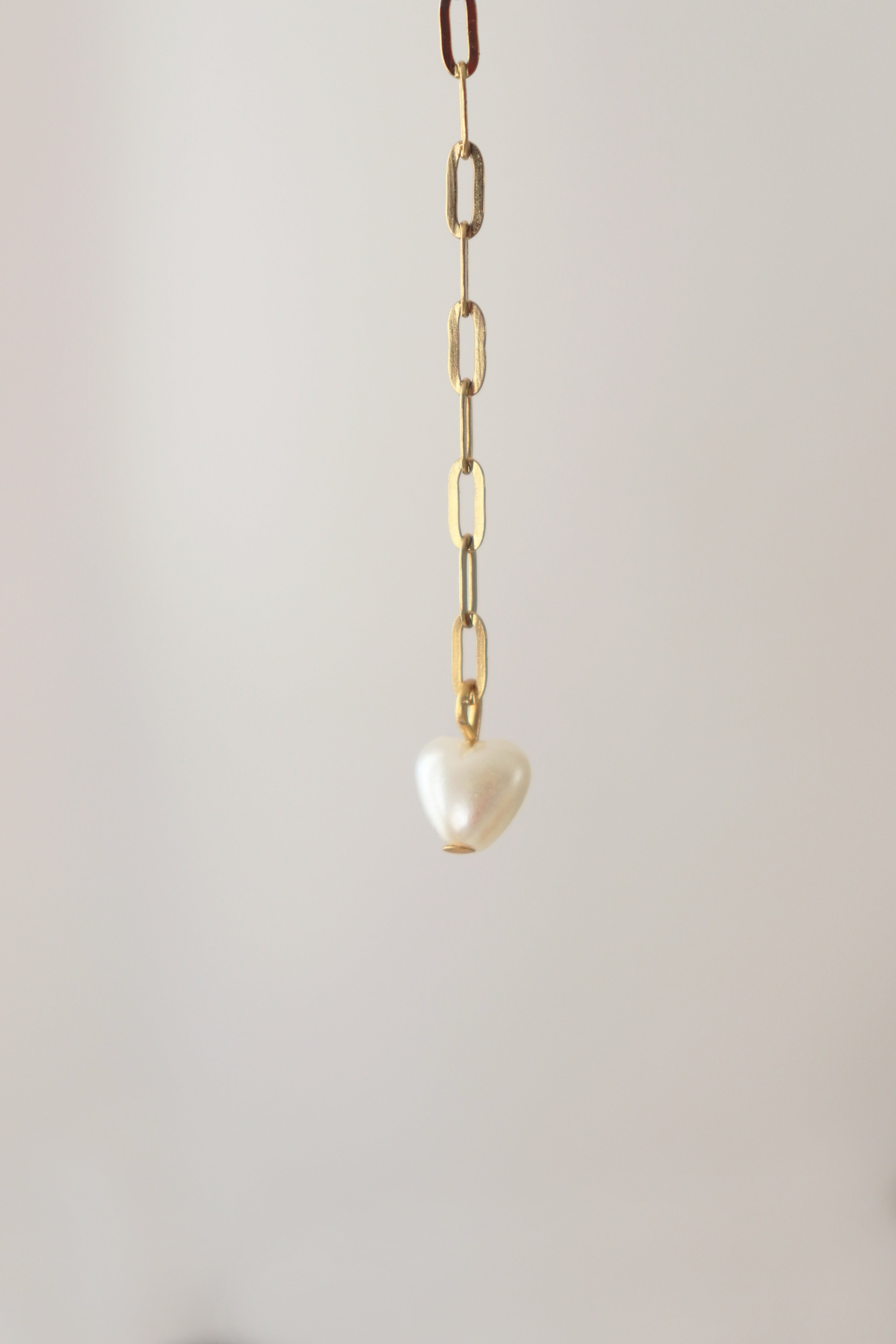 Pearl Back & Lariat Necklace – Steel Paperclip Chain