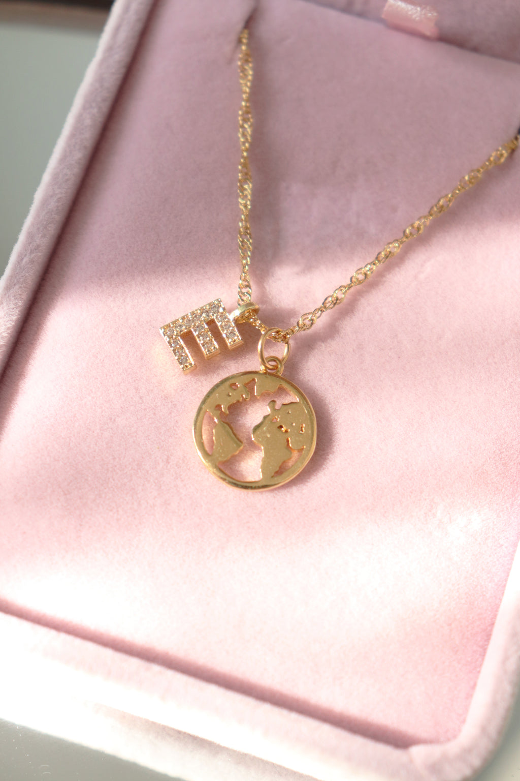 My World Initial Necklace