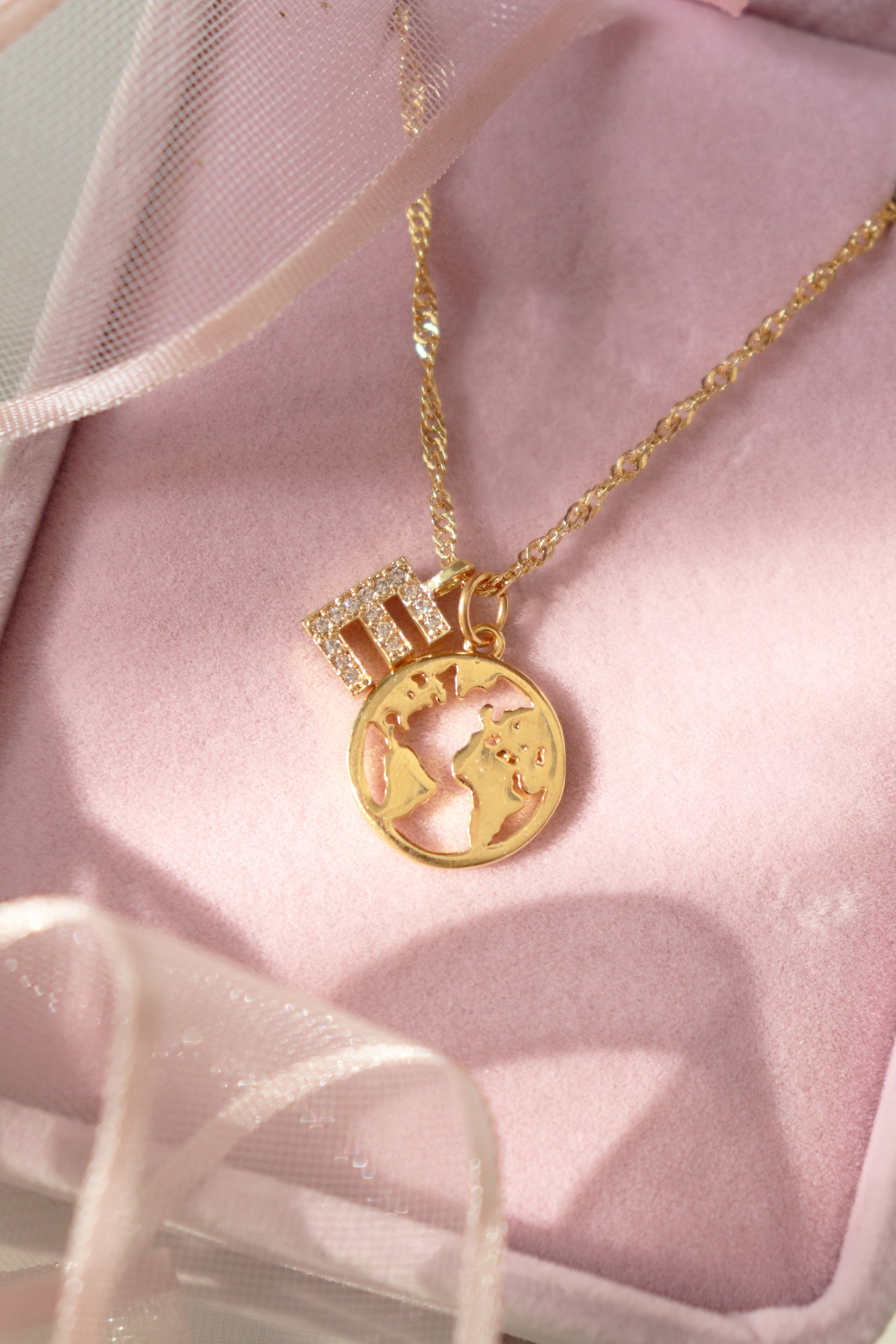 My World Initial Necklace