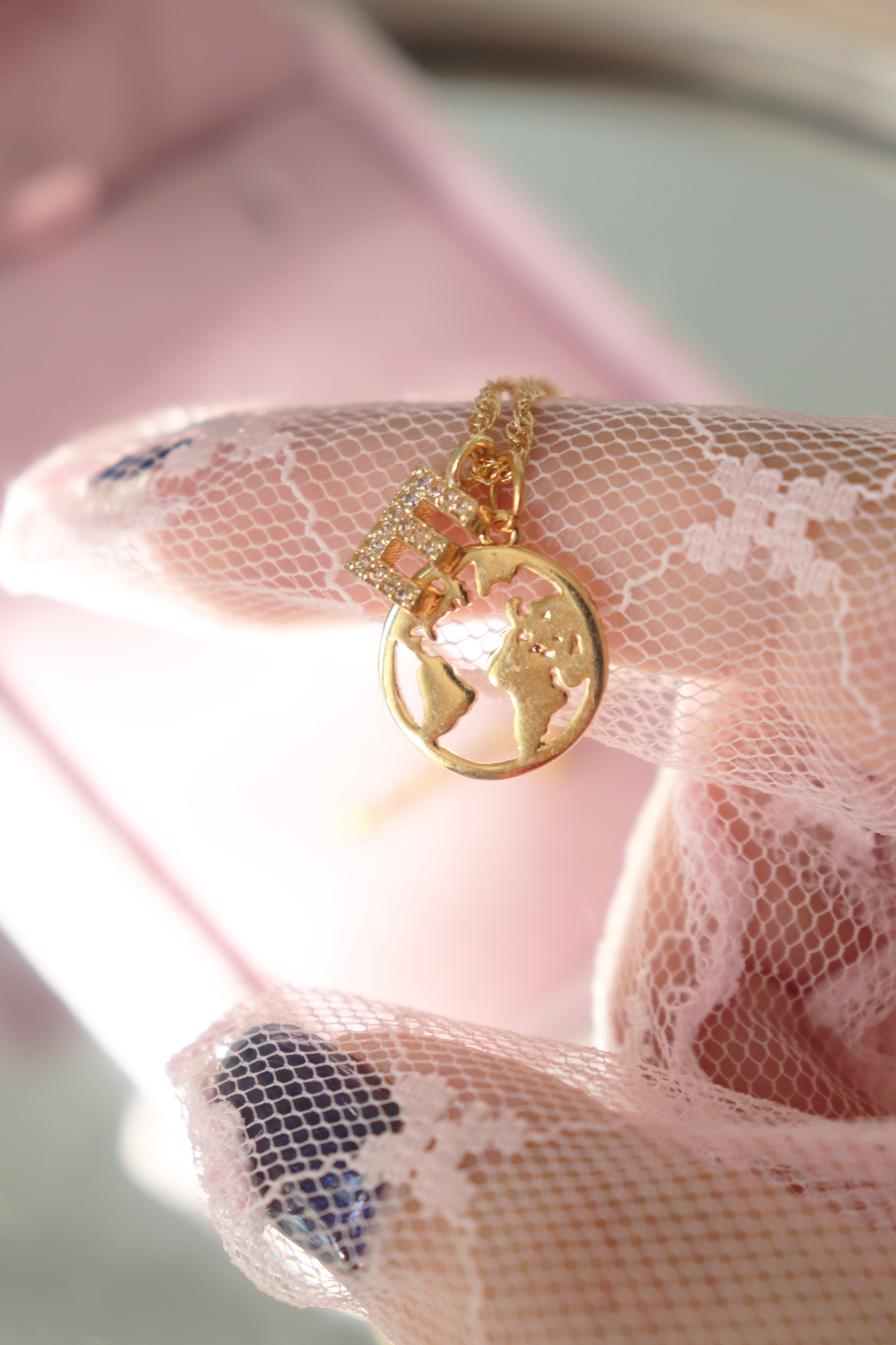 My World Initial Necklace