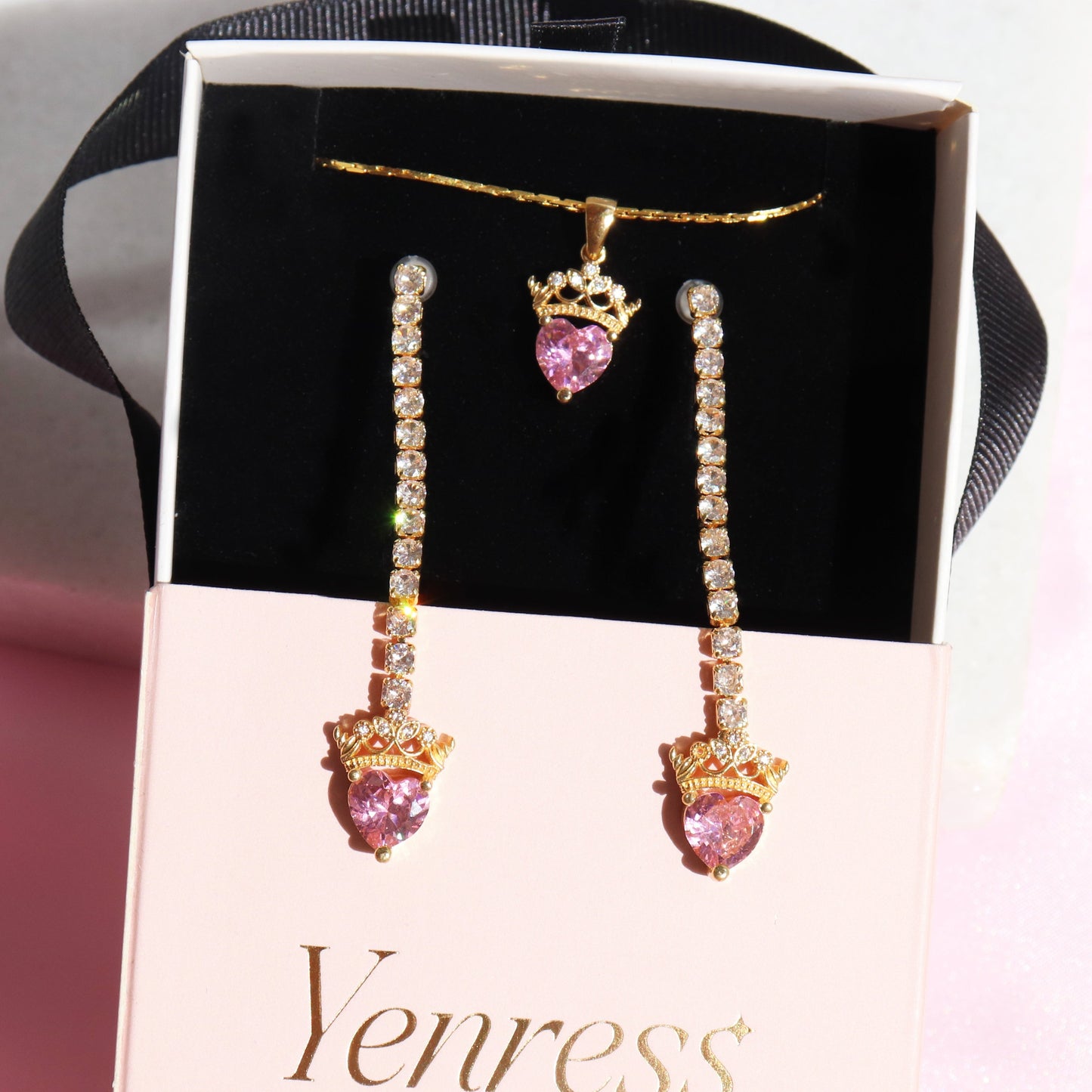 Princess Crown Necklace and Earrings Set