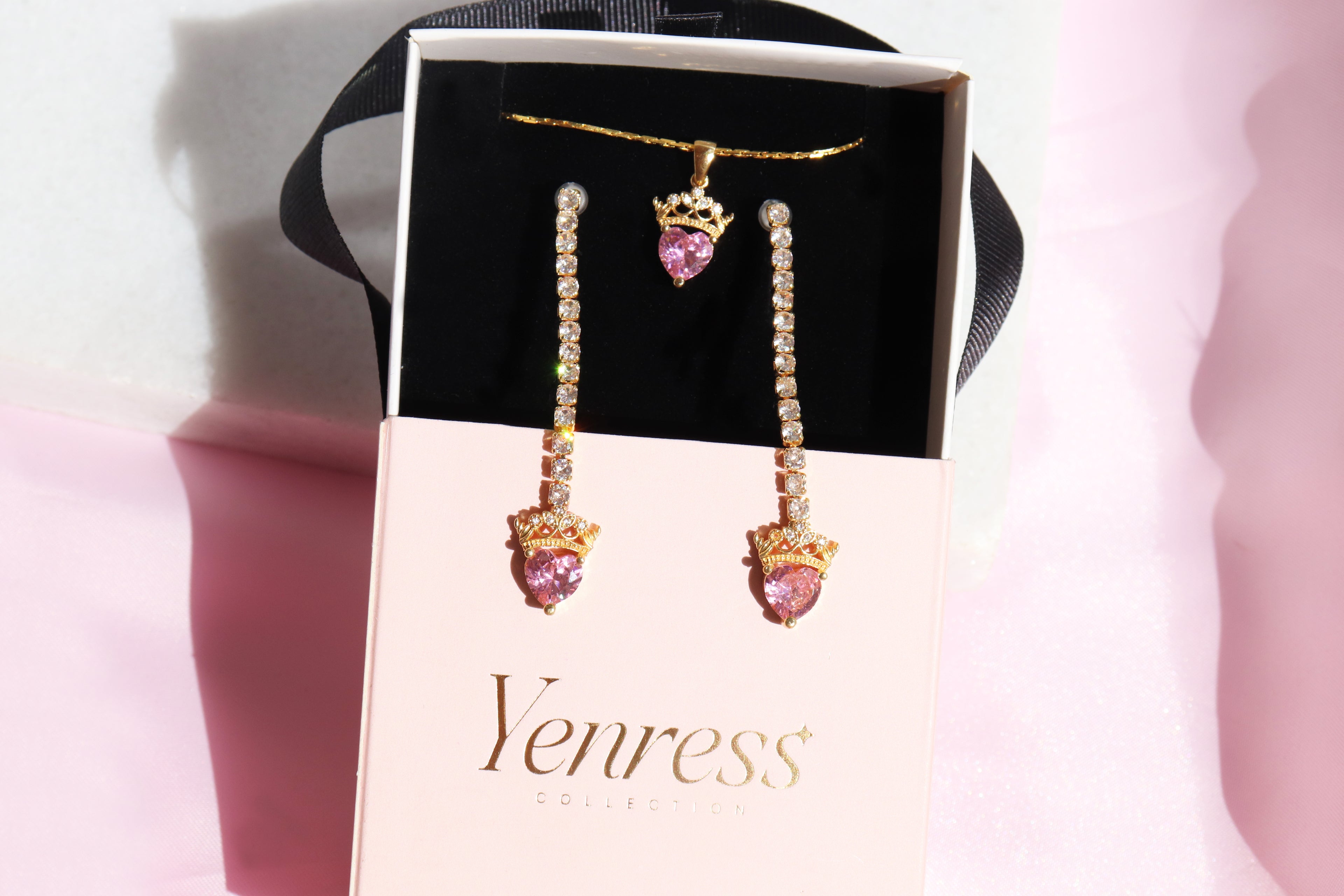 Princess Crown Necklace and Earrings Set