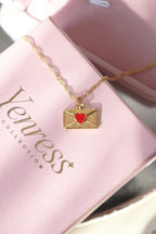 Red Heart Envelope Necklace