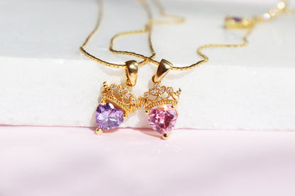 Princess Crown Necklace and Earrings Set