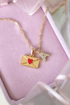 Red Heart Envelope Necklace