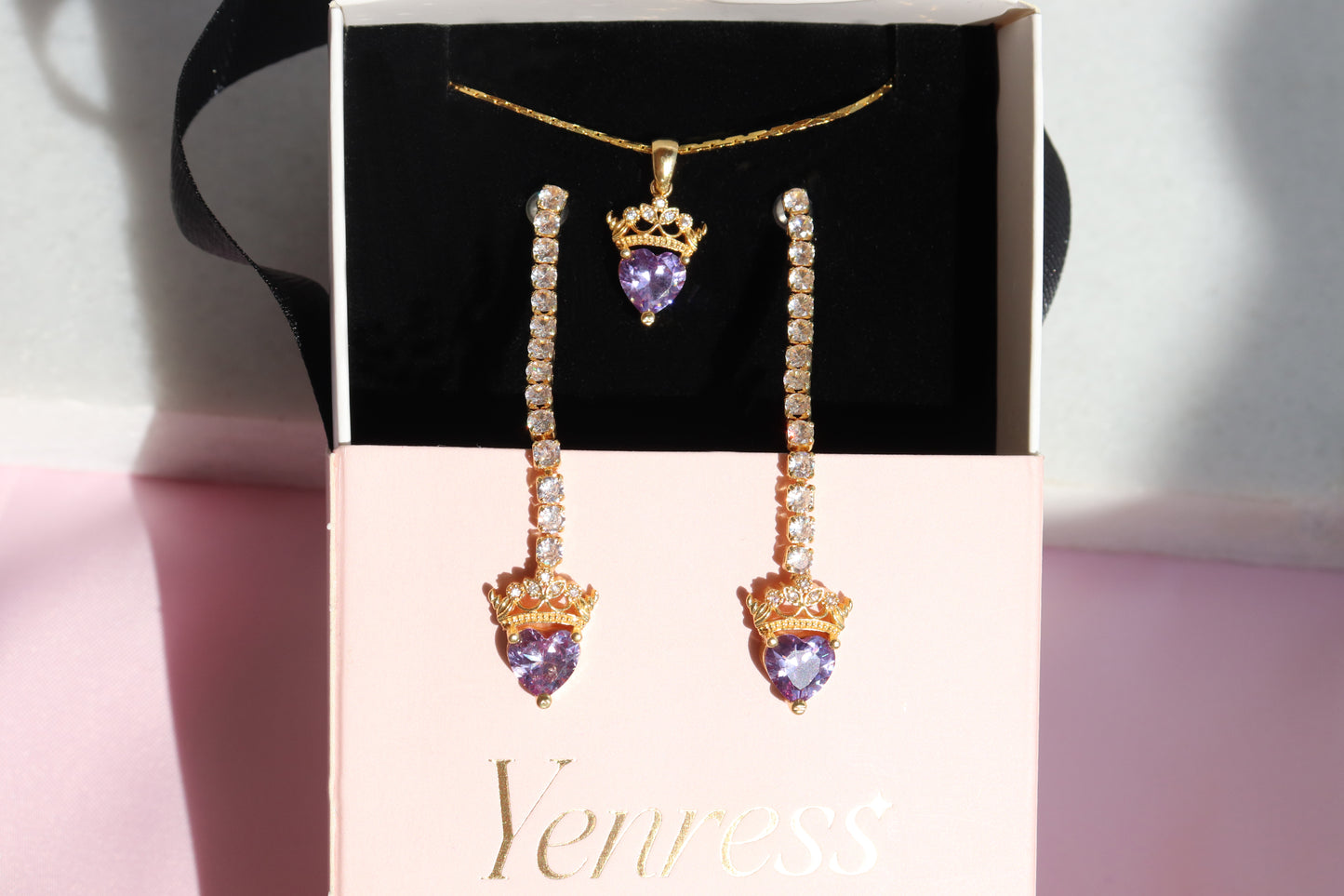 Princess Crown Necklace and Earrings Set