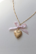 Pink Ribbon Locket Necklace