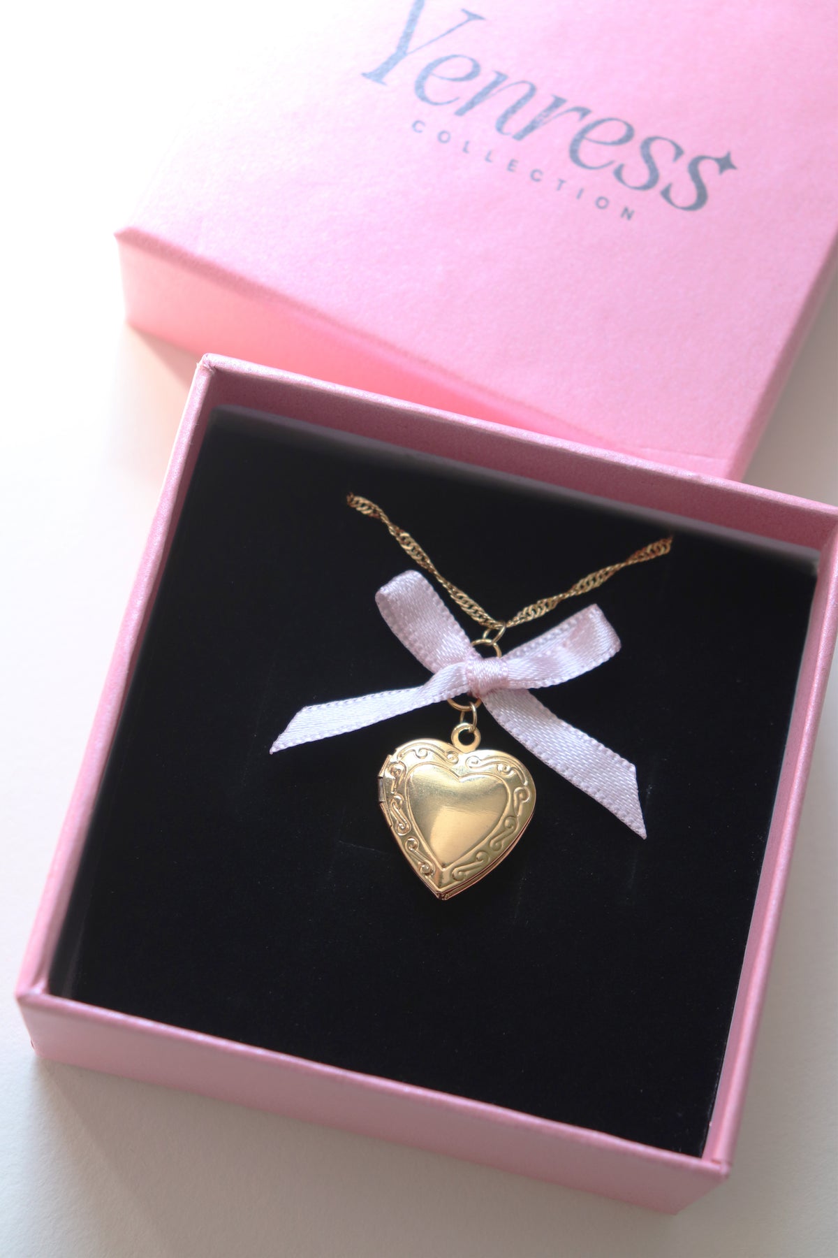 Pink Ribbon Locket Necklace