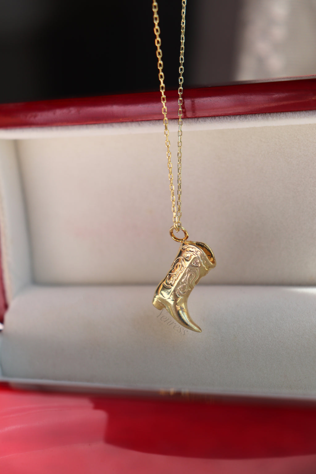 Cowboy Boot 925 Sterling Silver Necklace