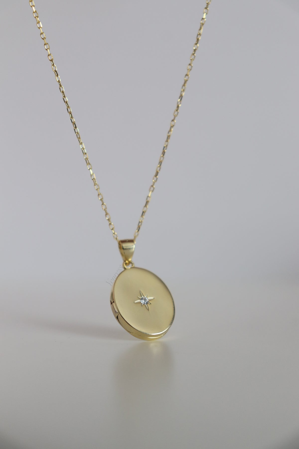 Starlight Oval Locket 925 Sterling Silver Necklace