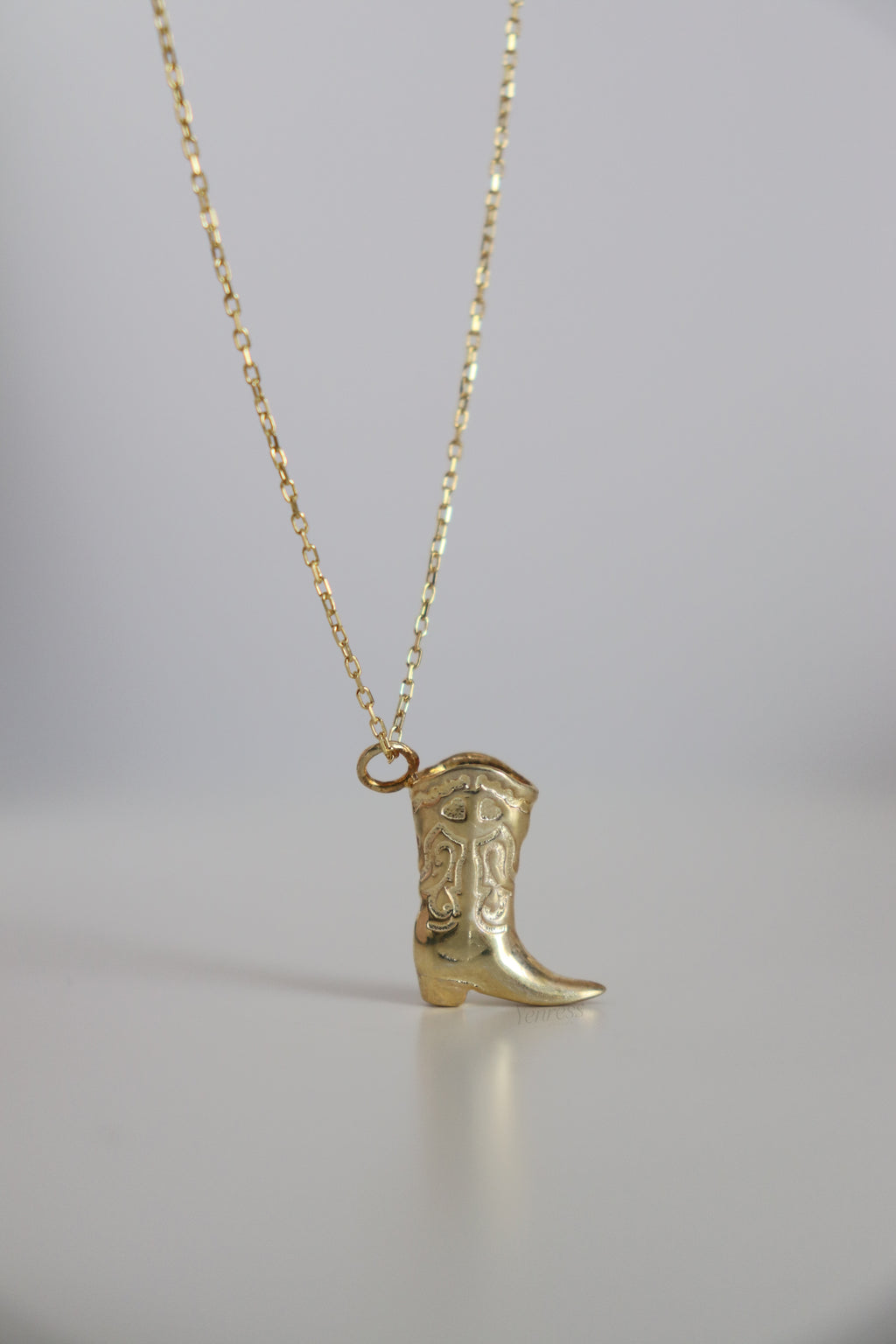 Cowboy Boot 925 Sterling Silver Necklace