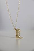 Cowboy Boot 925 Sterling Silver Necklace