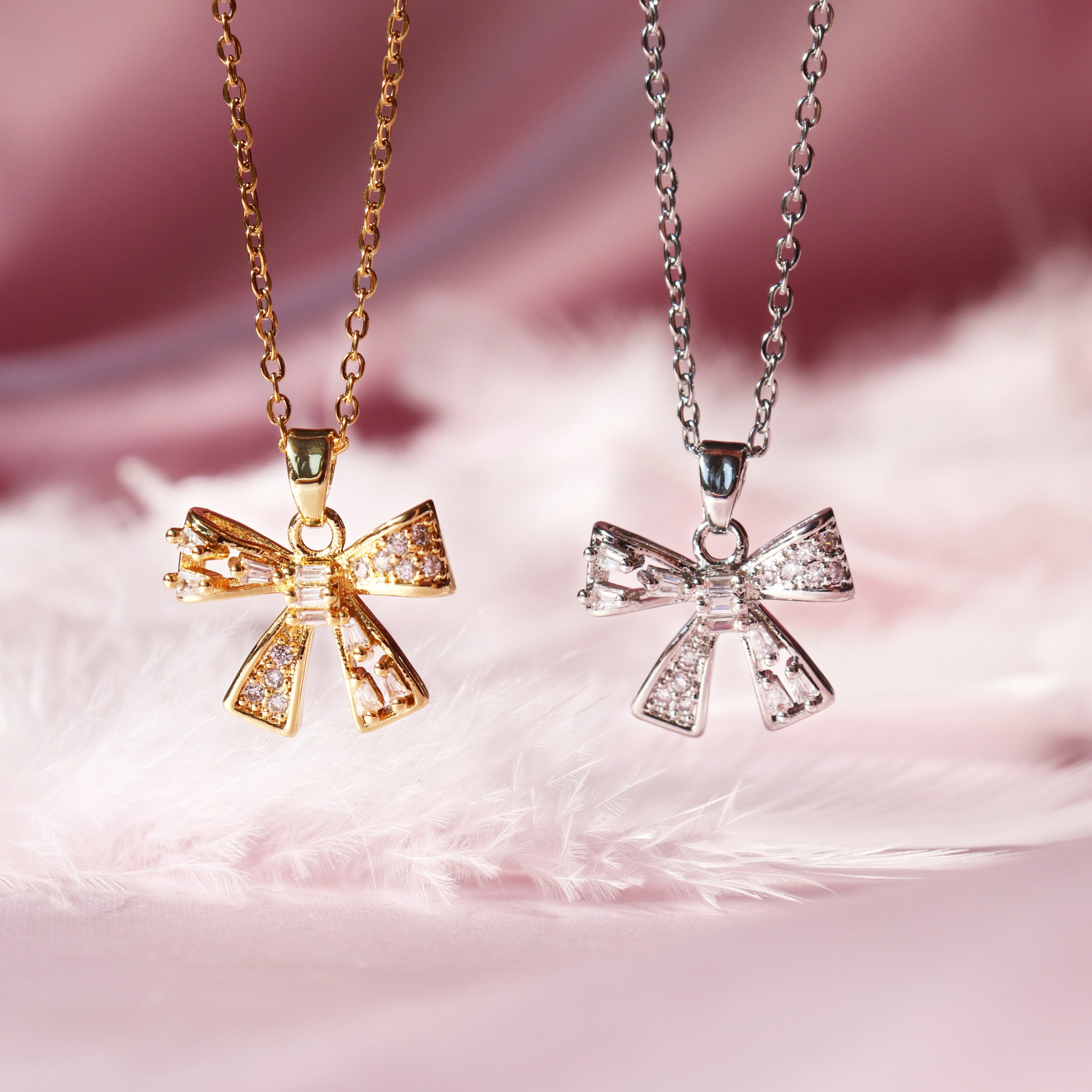 Coquette Ribbon Bow Necklace