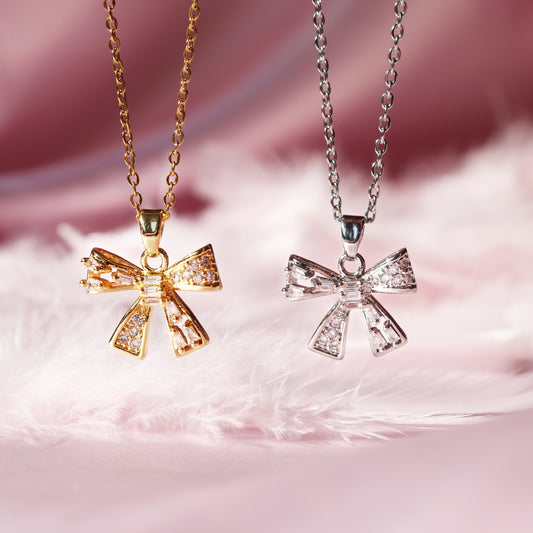 Coquette Ribbon Bow Necklace