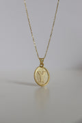 Oval Initial 925 Sterling Silver Necklace