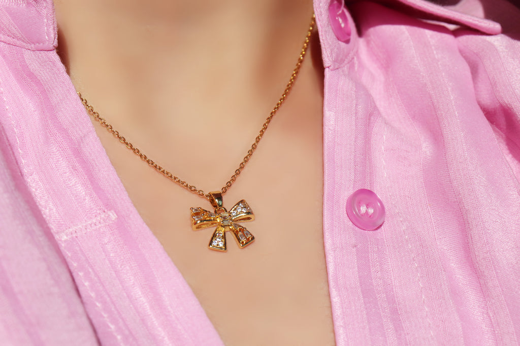 Coquette Ribbon Bow Necklace