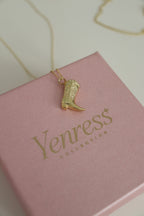 Cowboy Boot 925 Sterling Silver Necklace