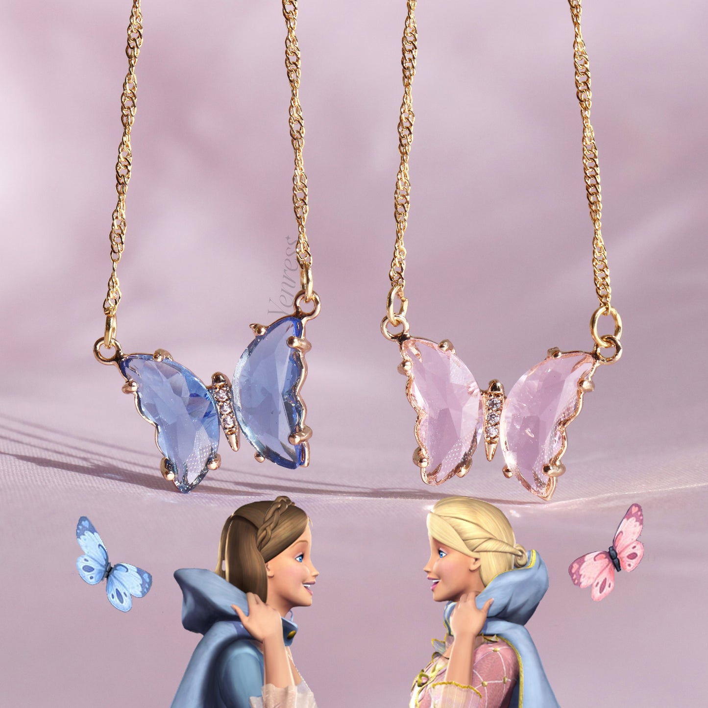 Princess and The Pauper Butterfly Necklace