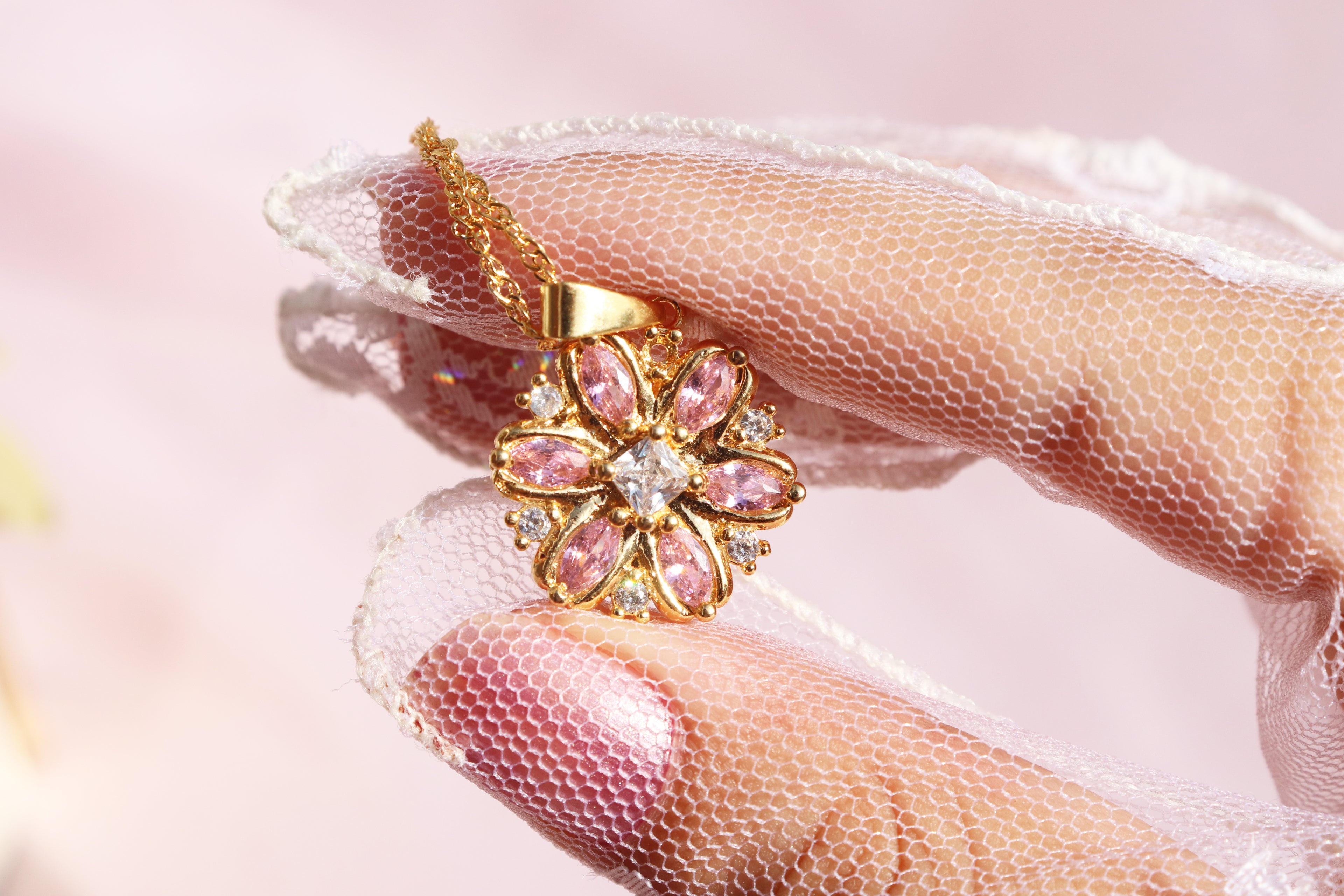 Dahlia Flower Necklace