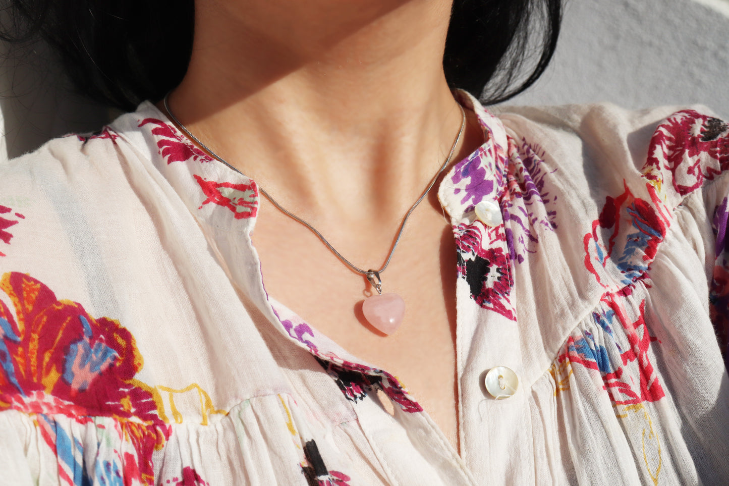 Rose Quartz Heart Necklace