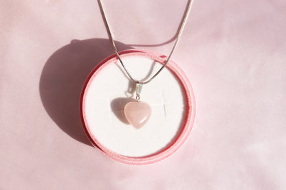 Rose Quartz Heart Necklace