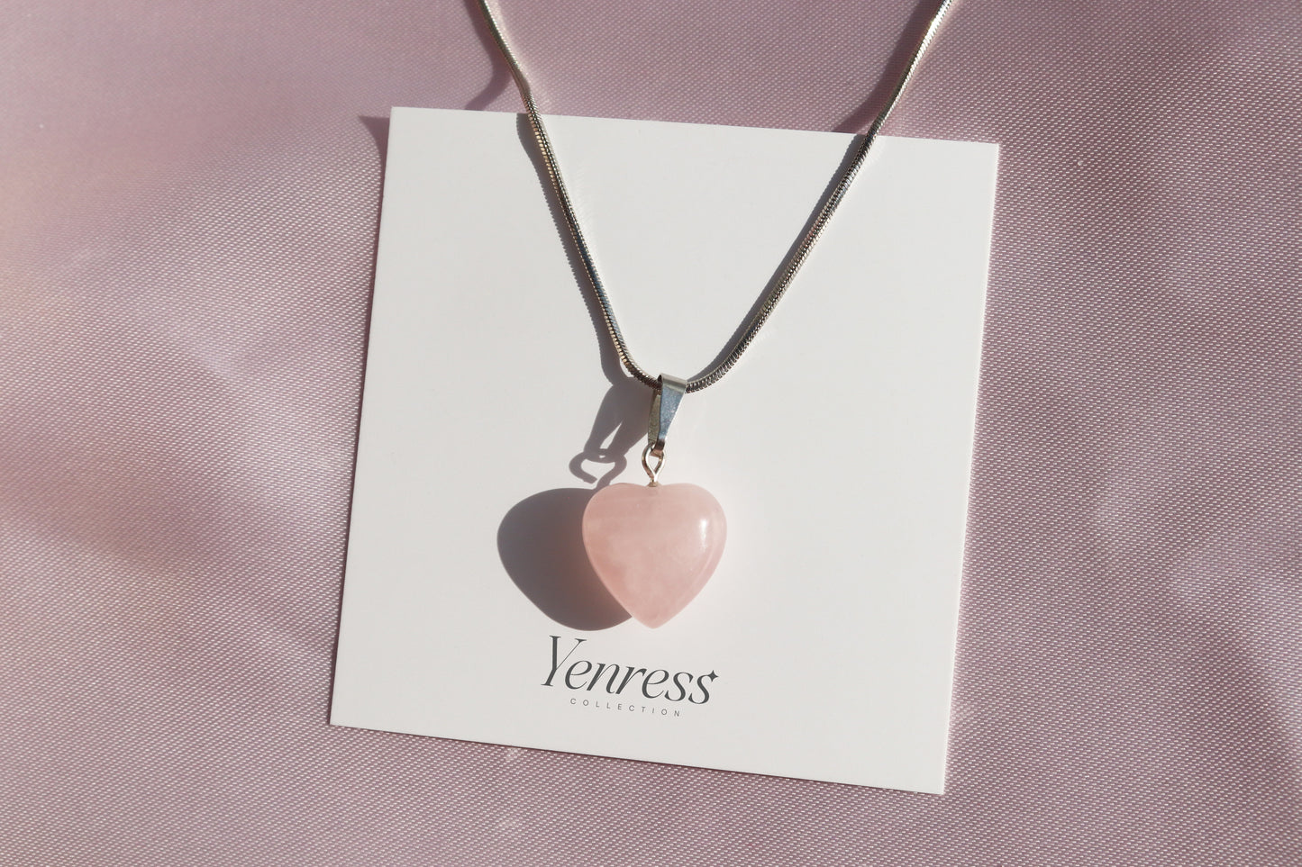 Rose Quartz Heart Necklace